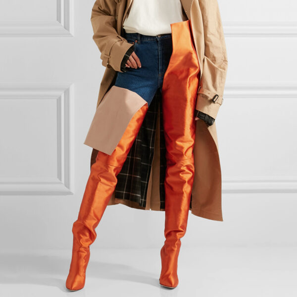 Step Up Your Style Game Pointed Toe Slip-On Stiletto Boots - Image 5